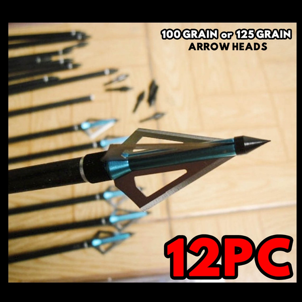 thumbnail image 2 of 12Pcs Green Piercing 100 Gr Broadheads 0.9" Cut Hunting Crossbow Arrow Tips 2 of 11