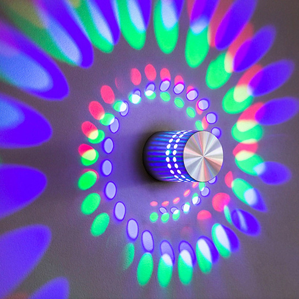 3W RGB LED Light Bulb Wall Lamp Spiral Ceiling Hallway Porch Creative Indoor 