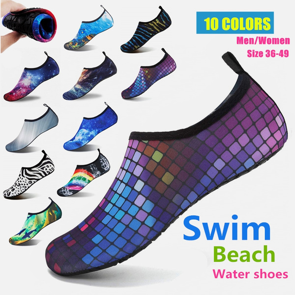 JIASUQI Kids,Womens and Mens Classic Barefoot Water Sports Skin Shoes Aqua Socks for Beach Swim Surf Yoga Exercise 