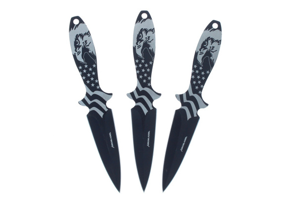  ASR Tactical Black Stainless Steel Throwing Knife Set with  Nylon Sheath 3 Pieces : Sports & Outdoors