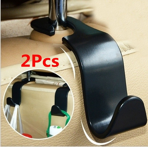 2pcs Car Seat Hook Auto Hidden Back Seat Headrest Hanger For