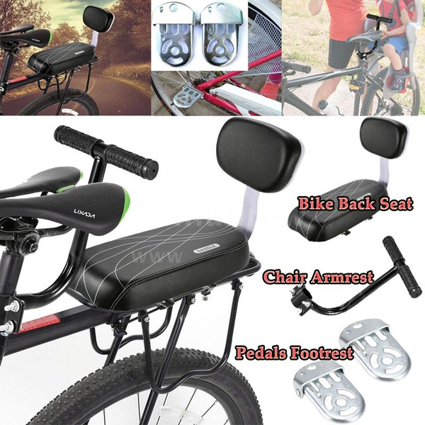CHUCKSSS-Bicycle Back Seat MTB PU Leather Soft Cushion Rear Rack Seat Children Seat with Back Rest Soft Thick Sponge Backrest Safe Comfortable for Kids or Adults