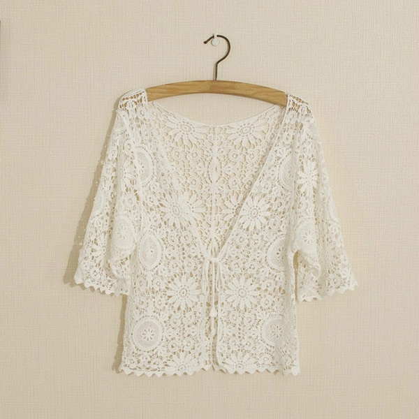 Short White Lace Cardigan