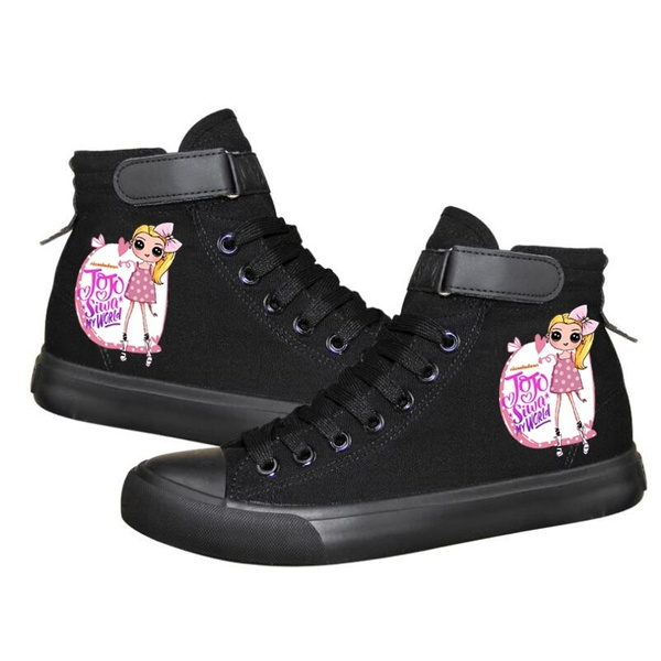 Girls Fashion Jojo Siwa High-top Lace-up Sneakers Casual Canvas Shoes(Size:35-44) | Wish