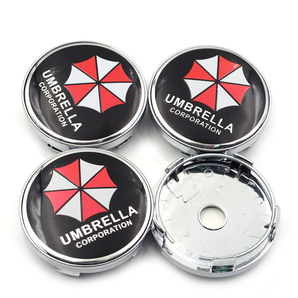 4 x Biohazard Resident Evil Umbrella Corporation Logo 60mm Car Wheel Center  Hub Caps
