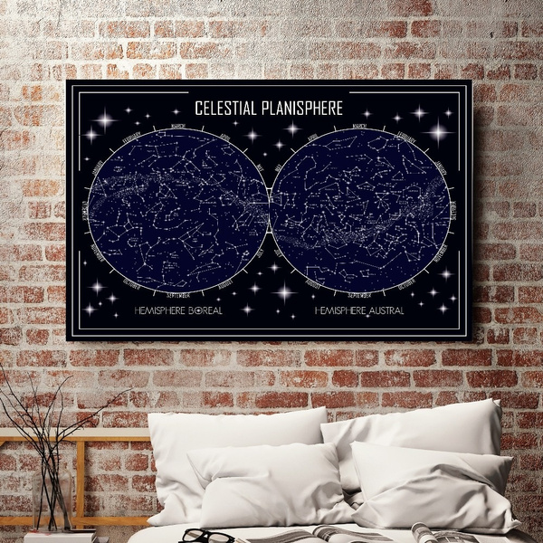Home Decor Celestial Planisphere Art Print / Canvas Print Wall Art Poster