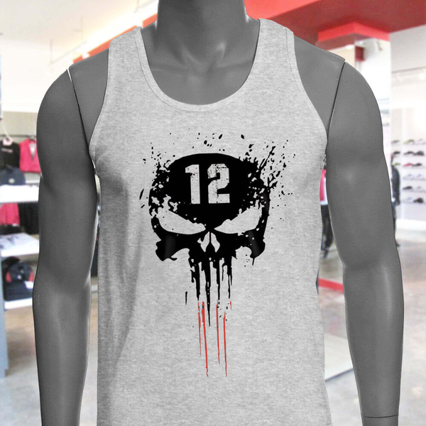 Tom Brady TB12 Punisher Skull Mens Tank 