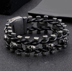 Charm Bracelet, Stainless Steel, gothicbracelet, Chain