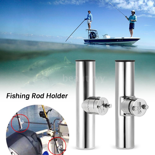 Boat Fishing Rod Holder Clamp Rail Mounted Fishing Pole Rack for