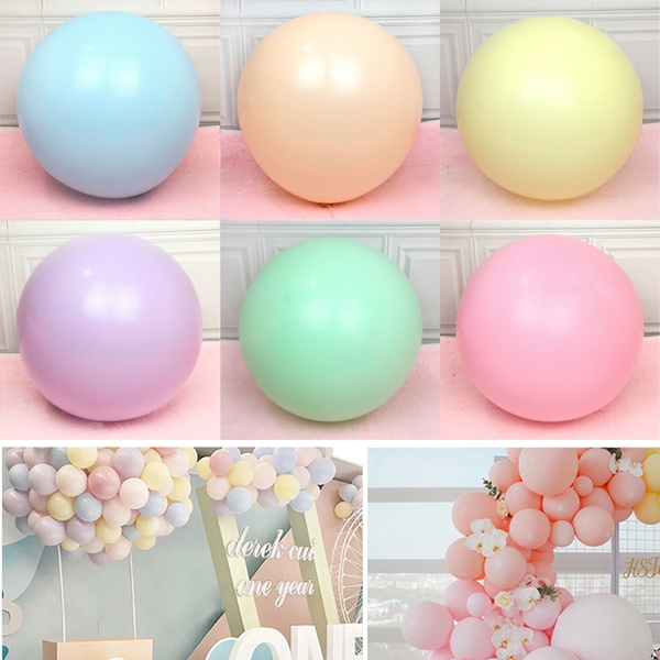 Photoshoot CiciBear 140 Pack 10 Inches Macaron Assorted Colors Pastel Balloons with 2 Ribbons Nature Latex Candy Color Balloons for Birthday Baby Shower or Arch Decoration Weddings 
