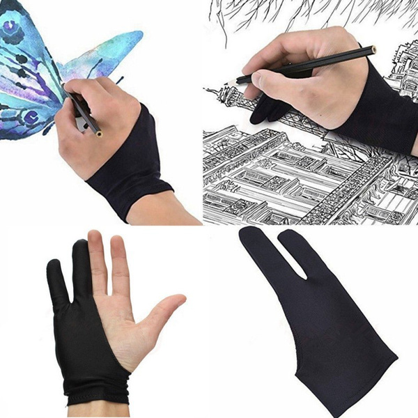 Two Finger Anti-fouling Glove for Artist Drawing & Pen Graphic