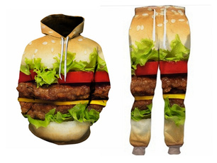 3D hoodies, pants, Casual pants, burger