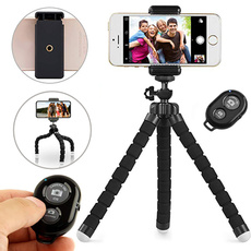 Portable and Adjustable Camera Stand Holder with Wireless Remote and Universal Clip, Compatible with iPhone, Android Phone, Camera, Sports Camera GoPro
