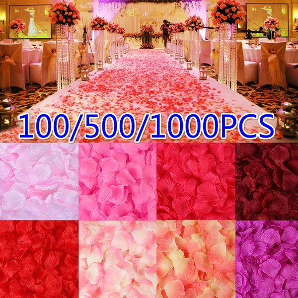 100/500/1000PCS Fake Rose Petals Flower Toss Silk Petal Artificial