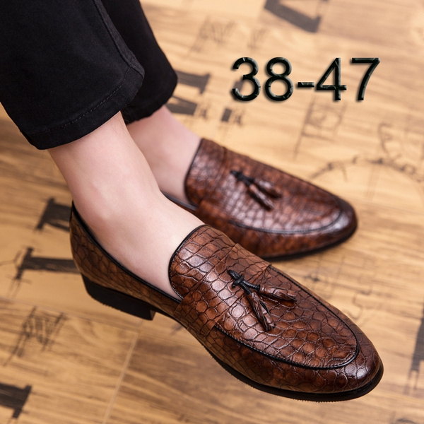 Details about   Mens Leather Formal Slip On Pointy Toe Business Wedding Office Loafers Shoes Sz 