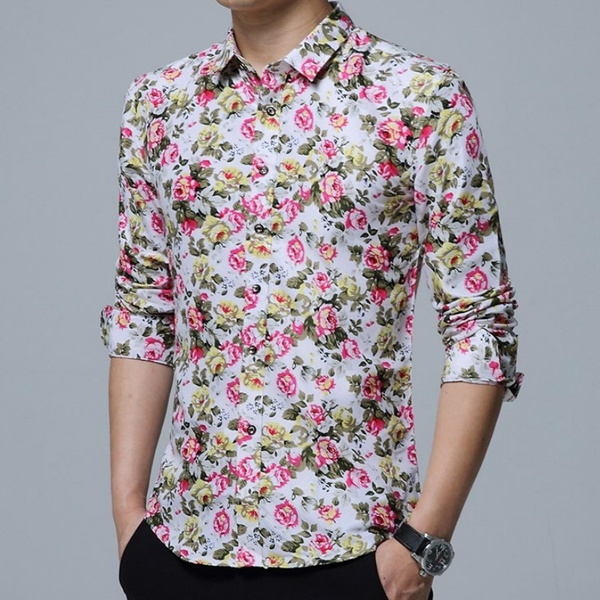 Luxury Printed Shirt Men Brand Casual Mens Floral Shirts Wedding Tuxedo Male Stage Singer Wear Shirts Tops | Wish