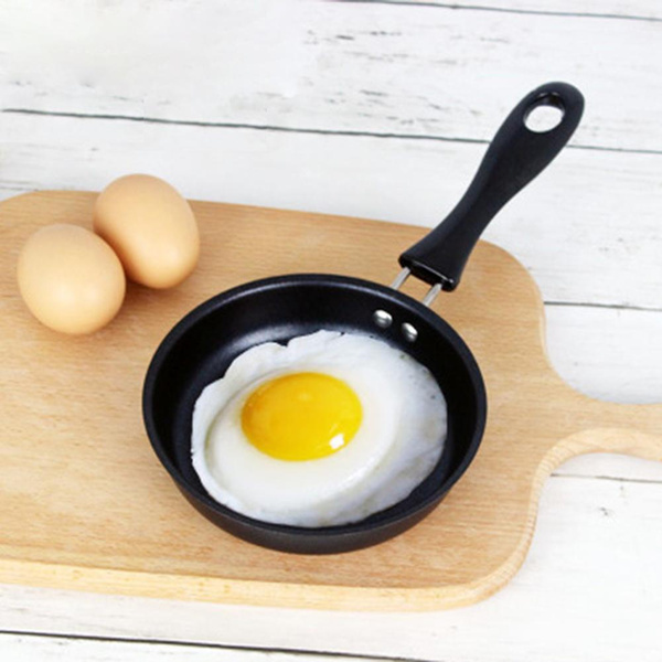 12cm Portable Mini Egg Frying Pan Non-Stick Omelette Breakfast Flat Bottom  Pan