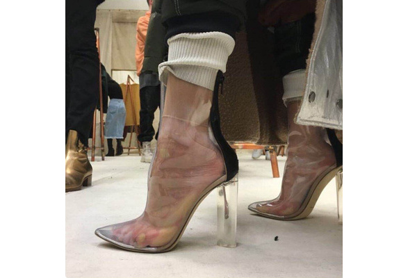 Kardashian Plastic Shoes Clear Boots Kim K Kim Kardashian Perspex