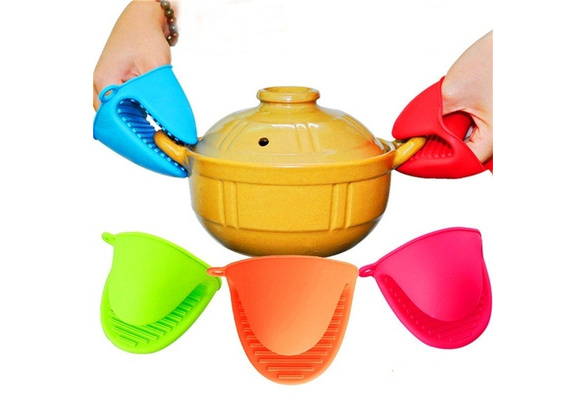 1Pcs Mini Dishes Oven Heat Insulated Finger Protector Glove Silicone Oven  Mitts Pot Holder For Kitchen