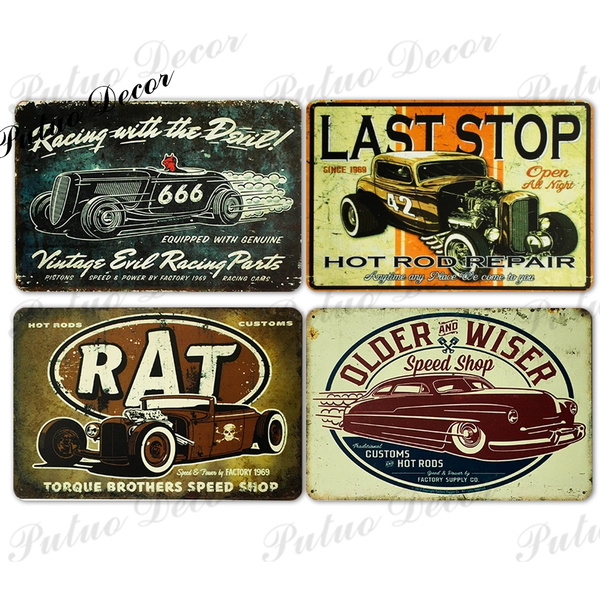Turtle Wax 1960-70s Style Hot Rod Retro Metal Tin Sign Garage Workshop 12x8" NEW 