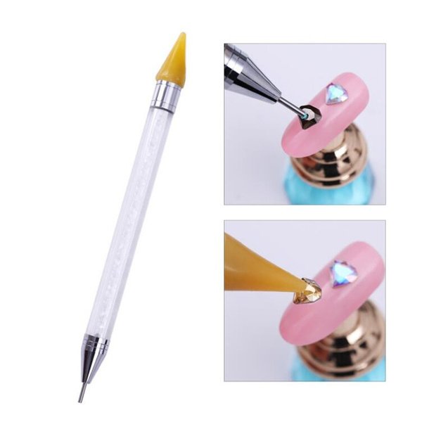 Dual-ended Dotting Pen Nail Art Rhinestone Picker Wax Pencil Crystal Bead  Handle