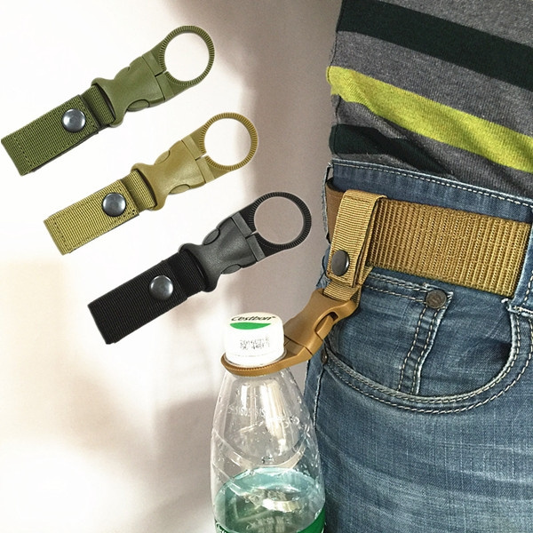 Tactical Outdoor Water Bottle Buckle Clip Carabiner Bottle Belt Hook Holder  Gear