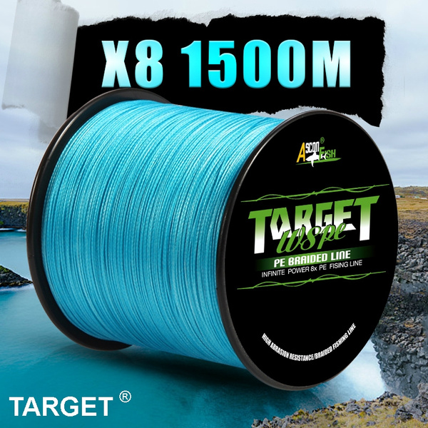 New Arrival TARGET 8 Strands 1500M/1635Yards Dyneema PE Braided Fishing Line  9 Colors Durable Sea Fishing Tackles