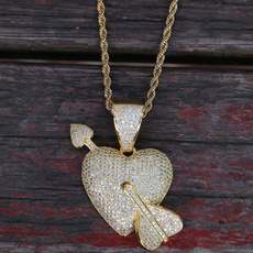 goldneckalce, Heart, Chain Necklace, hip hop jewelry