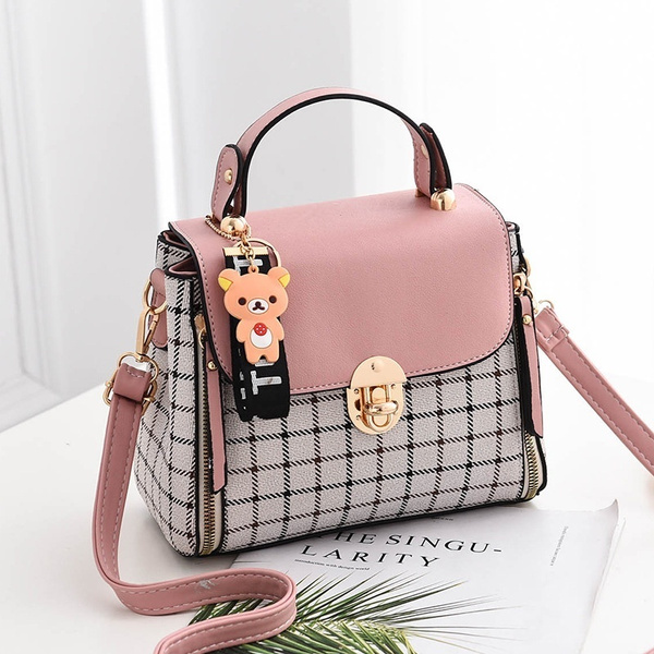 Women Messenger Bag Luxury Patchwork Cute Bear leather Handbags Should –  Lily Bloom