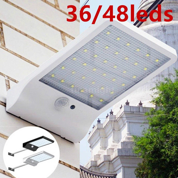 48LED Solar Power PIR Motion Sensor Outdoor Wall Lights Rechargeable Battery