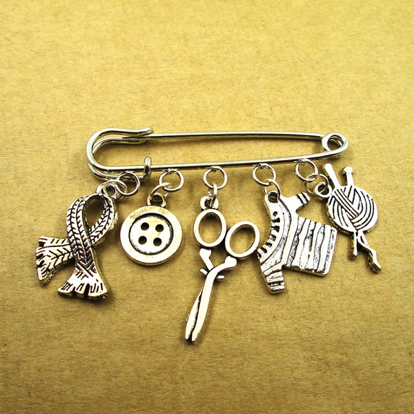 Knitting brooch hot sale