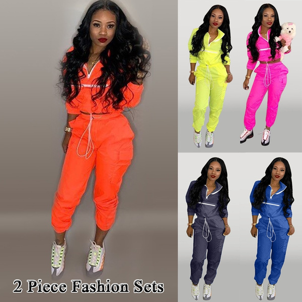 Semfri Two Piece Suits Women Sports Suits Fashion Tracksuits Sweatshirts +  Sweatpants Set Ladies Outfits 5 Colors