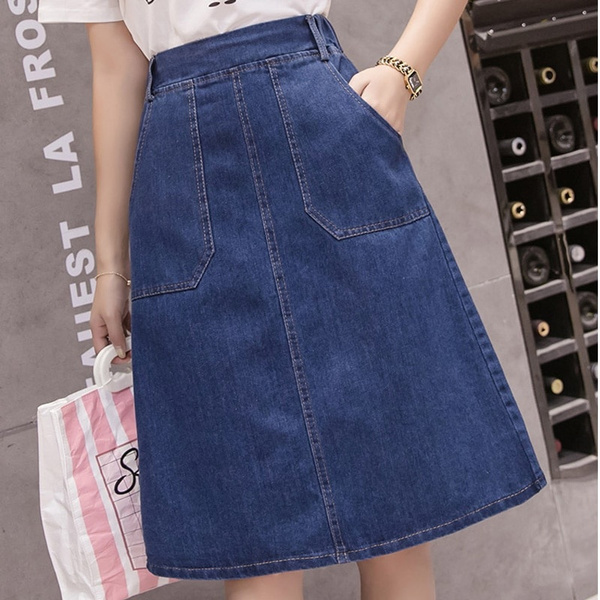 High waisted denim skirt cheap 5xl