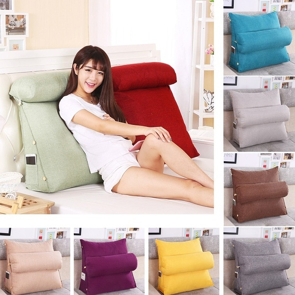 Back Pain Relief Pillow Bed Rest Back Pillow Support TV Reading Back Rest  Seat Soft Sofa Office Chair Living Room Cushion Home Decor