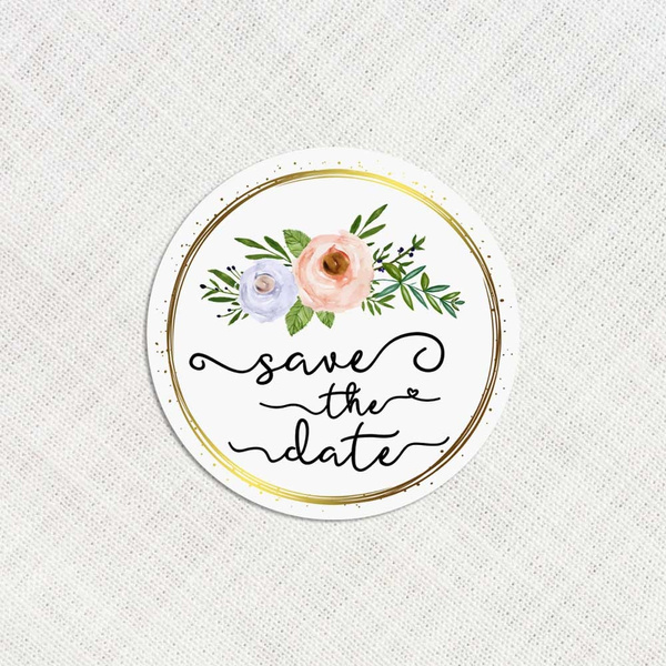 72 X Save The Date Stickers Wedding Invitation Stickers Bouquets Envelope  Labels Wedding Decor Labels Floral Wedding Seals