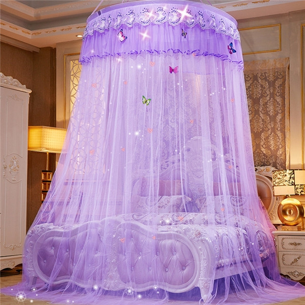 BG_ Trendy Lace Insect Bed Canopy Netting Curtain Round Dome Mosquito Net Beddin 