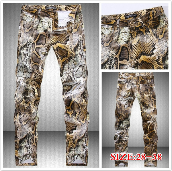 mens snakeskin jeans