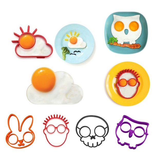 Color : Owl Creative Cartoon Rabbit Owl Skull Egg Mold Silicone Pancakes Omelette Device Egg Tool Kitchen DIY Creative Fried Egg Mold 
