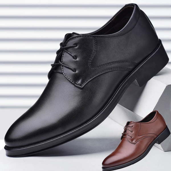 Stylish Men Dress Formal Oxfords LeatherBusiness Casual Lace Up Shoes Size 38-45 