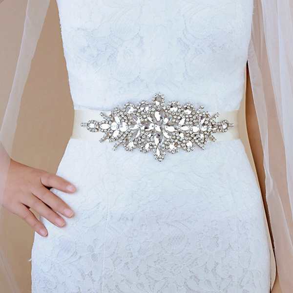 Wedding dress belts crystal sale