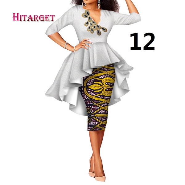 African print two 2024 piece skirt set