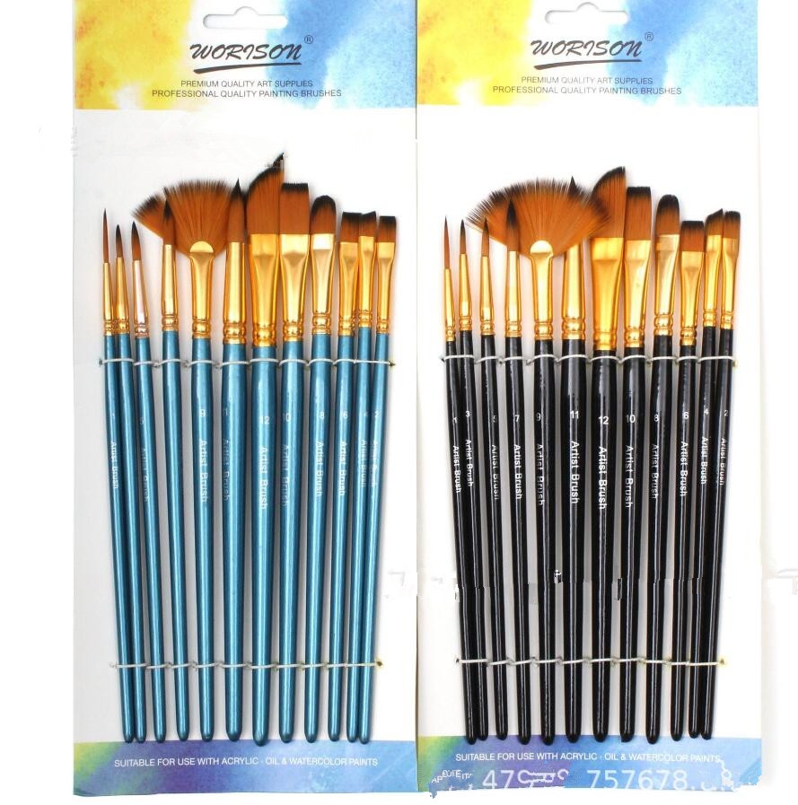 6Pc/Set Acrylics Drawing Watercolor Brush Oil Painting Art Brush Supplies T1W4