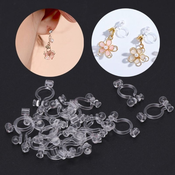 20Pcs Invisible Clip-on Earring Converters for Non Pierced Ears Jewelry  Findings SNO