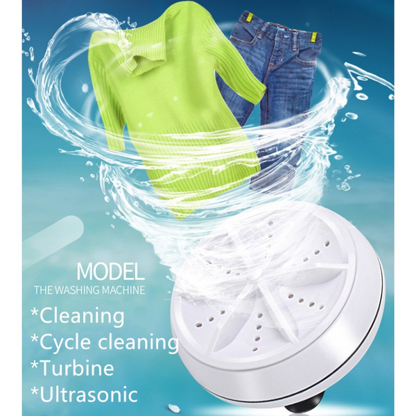 XLSM Ultrasonic Turbine Washer,Mini Ultrasonic Washing Machine Portable Turbo Personal Rotating Washer Convenient Travel Home Business Travel USB 
