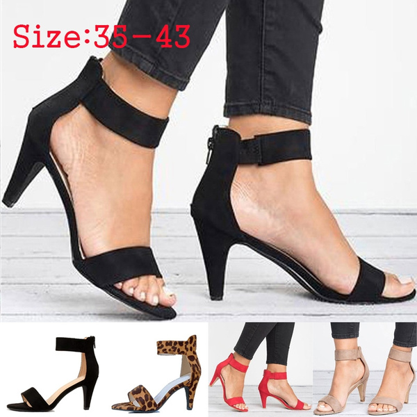 Fashion Women's High Heel Sandals Open Toe Shoes Ankle Strap Stiletto ...