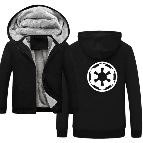 Star Wars Hoodies Sweatshirts Men Winter Thick Fleece Zipper Coat