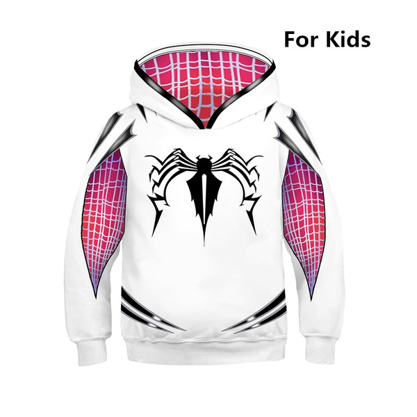 US Womens Spider-Man Into the Spider-Verse Gwen Stacy Hoodie Sweatshirt Jacket 