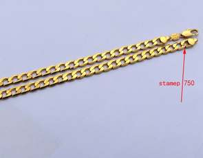 Chain, gold, pure18k, curbchainnecklace