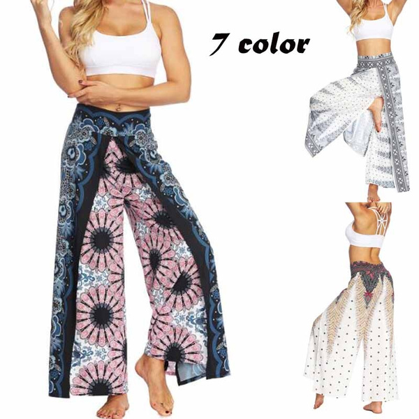 wide leg split harem pants