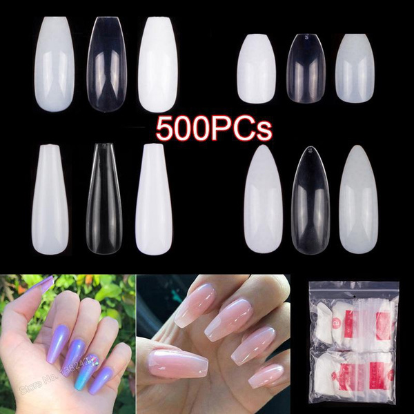 4 Fashion Shape False Nail Tips Long Short Ballerina Coffin Nails Long  Stiletto Nails Manicure Artificial Nails Full Fake Nails | Wish